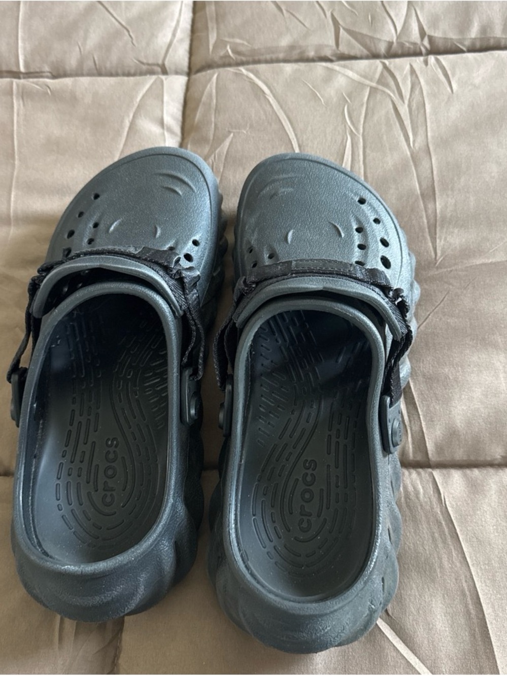 CROCS Kids Black Slip-On Clogs with Heel Strap